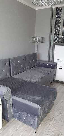 Kanapa Sofa Narożnik pojemniki Glamour kryształ funkcja spania