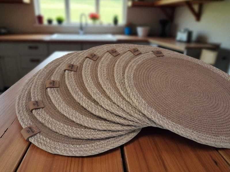 Набір від 2 шт килимки 25см під тарілки Бавовна-джут Placemat Handmade