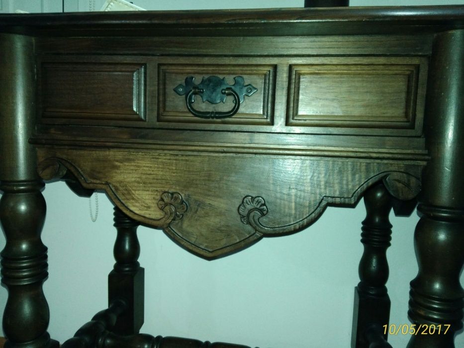 Mesa Luis filipe II em castanho antiguidade