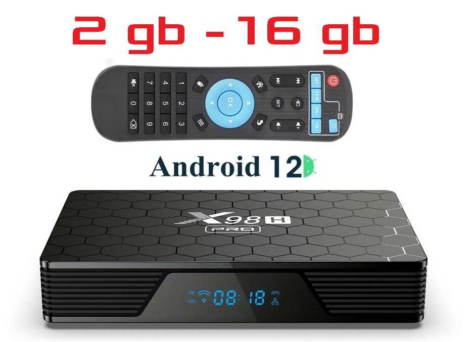 X98H PRO 2гб 16гб  Андроїд 12 Allwinner H618 смарт приставка 2024 року