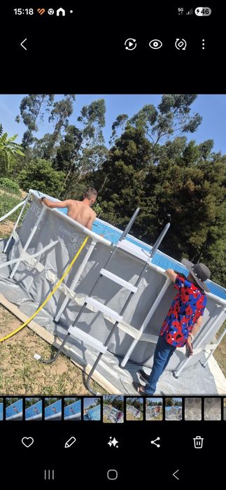 Piscina redonda desmontada