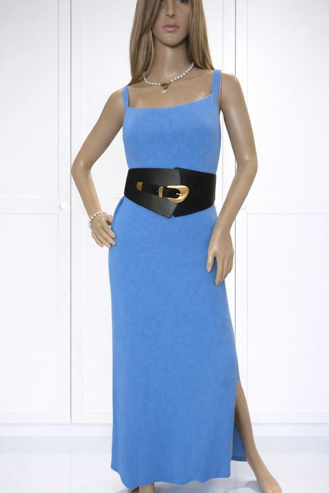 Sukienka maxi ASOS Design swetrowa niebieska XXL letnia elegant