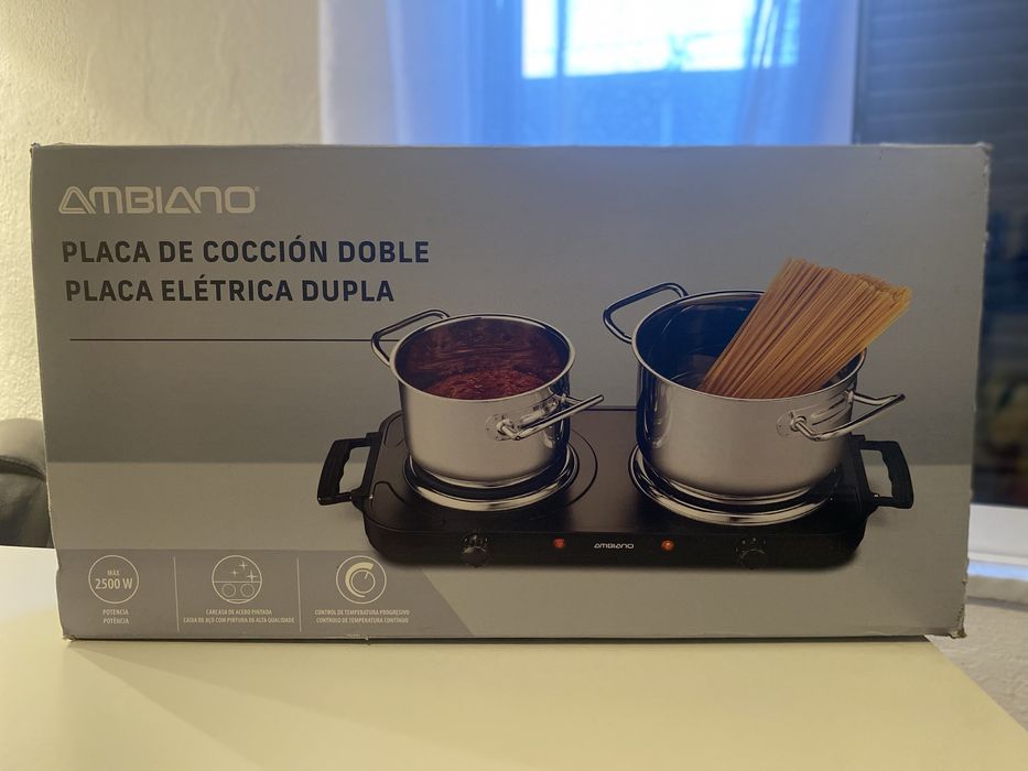 Placa eletrica dupla Ambiano - 2500 W - Como nova