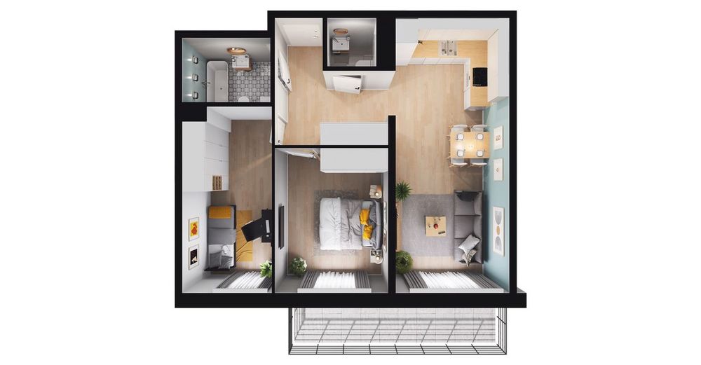 3-pokojowe mieszkanie 59m2 + balkon