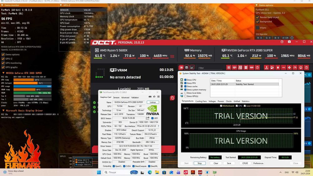 ‼️Rtx 2080 super + Ryzen 5 5600x ‼️ 16GB DDR4 ‼️512gb m2 ssd‼️