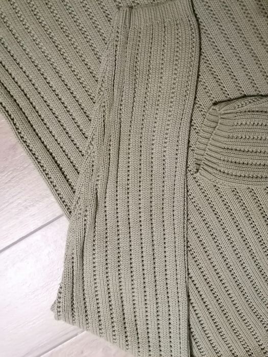 Sweter sweterek ażurowy damski oliwkowy rozmiar 42 XL