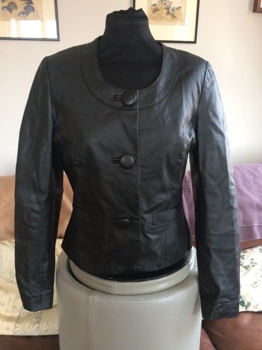 NOWA kurtka marynarka skórzana skóra naturalna rozmiar 40 L czarna