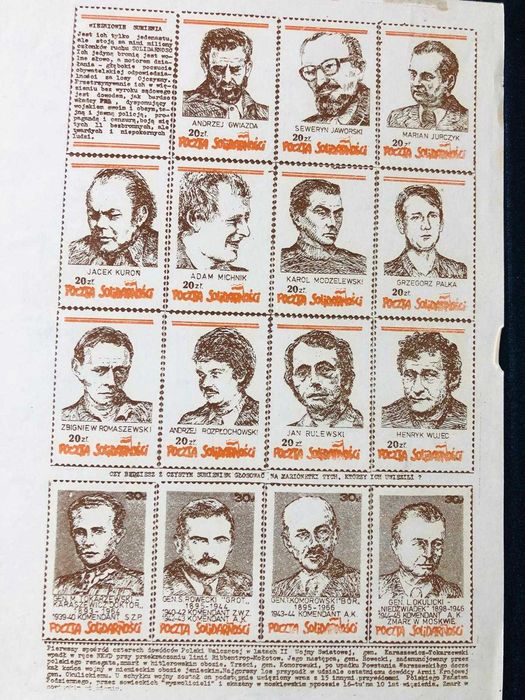 Solidarność PRL – kolekcja znaczków i kartek podziemnych, lata 80.
