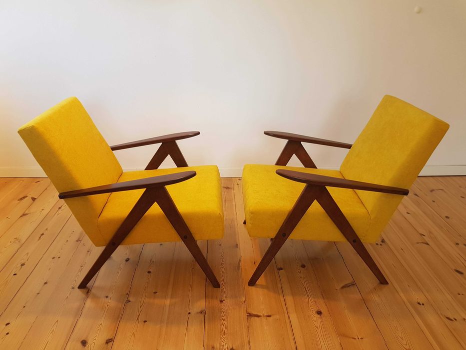 Fotel PRL model B – 310 VAR lata 70 vintage loft nie Chierowski