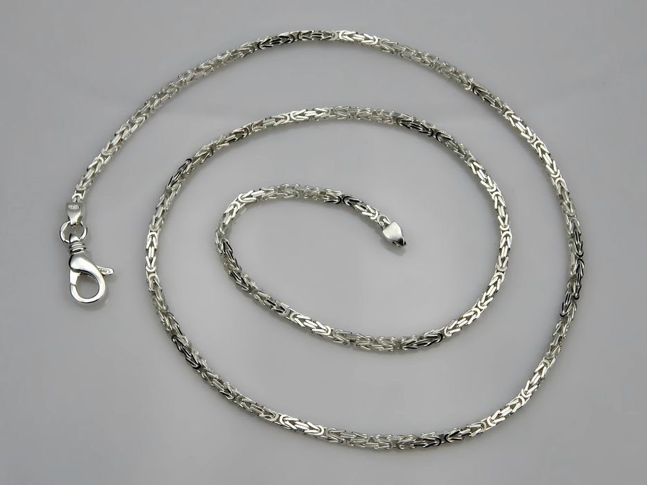 Srebrny komplet królewski 2mm bizantyjski 20cm 60cm BIZ050K_20_60