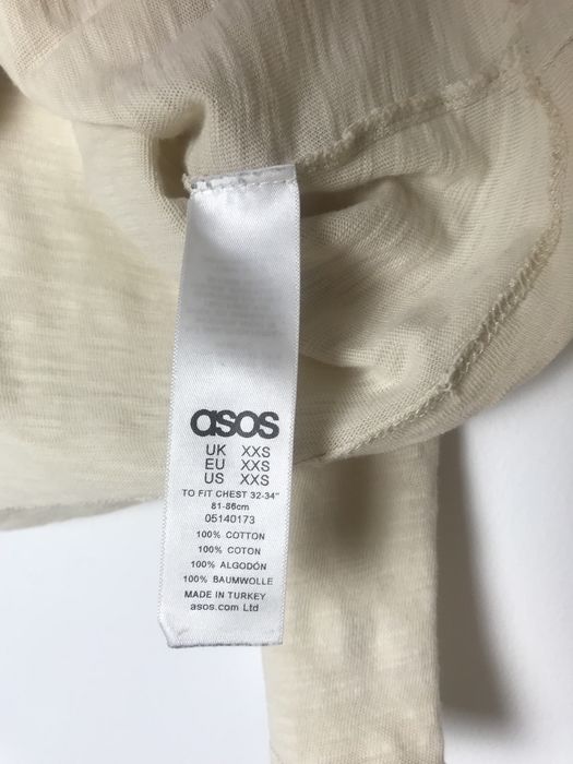 Beżowy klasyczny bawełniany top z długim rękawem Asos