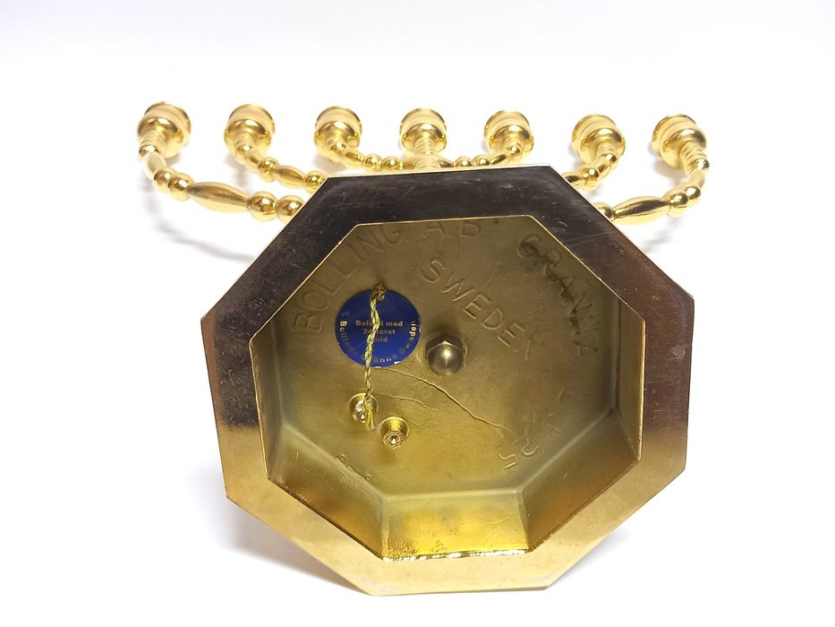 Menora, metal złocony 24K