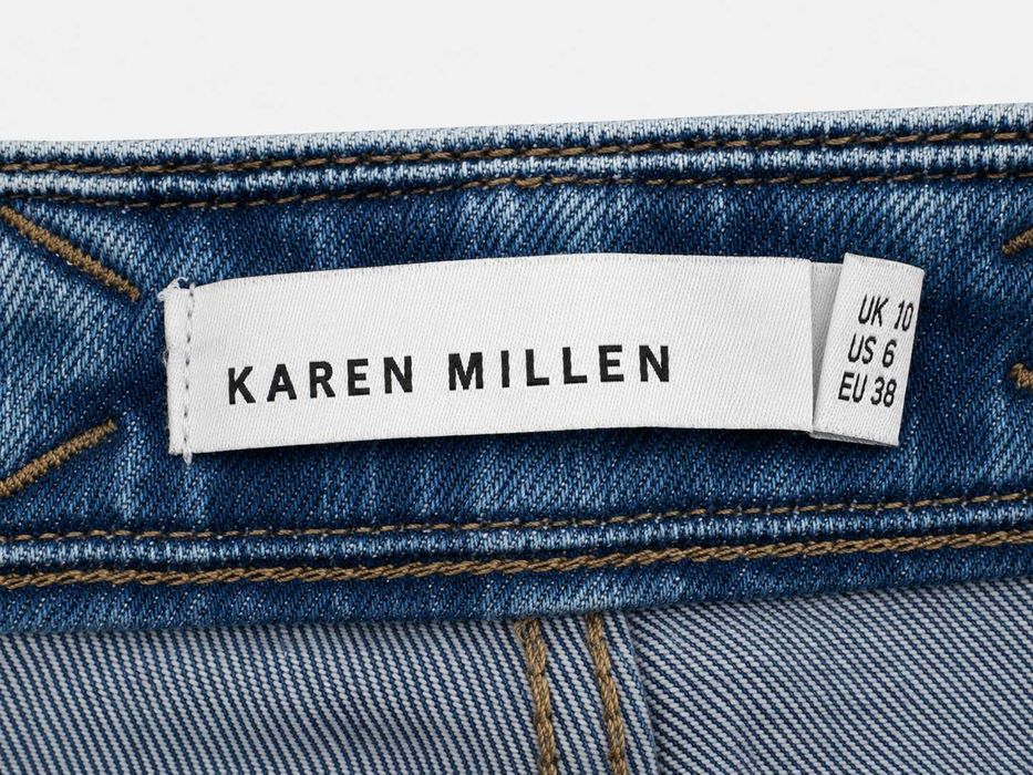 Calças de Ganga Karen Millen Skinny Azul Claro Stretch Tamanho 38