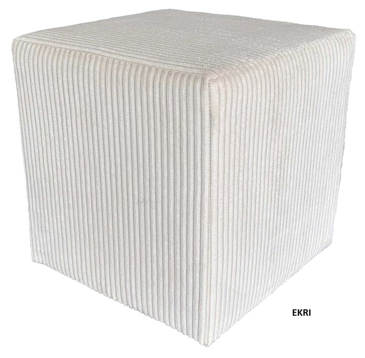 PUFA kwadratowa 40x40x40 MATERIAŁ velur sztruks EKRI-jasny BEŻ kolory