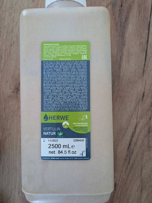 Pasta do rąk Herwe Vertulin Natur 2500 ml
