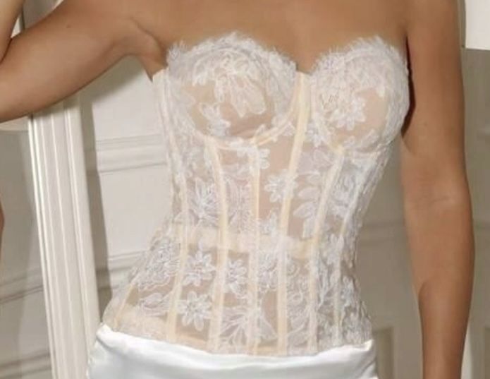 Biały gorset corset Xs lace koronka white