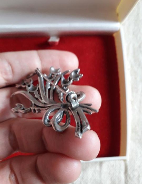 Редкая винтажная брошь sterling  925 серебро bjl