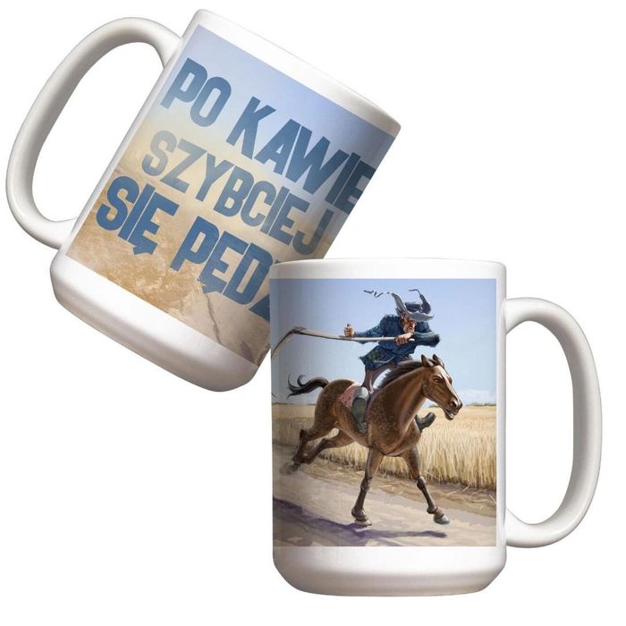 Kubek 440ml Po kawie szybciej się pędzi oprawa: karton