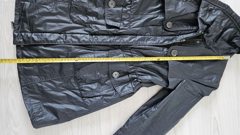 Przeciwdeszczowy płaszcz parka trencz kurtka czarna 38 m more & more