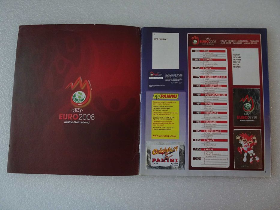 Caderneta de cromos de futebol Euro 2008 Panini (Faltam 60 cromos)