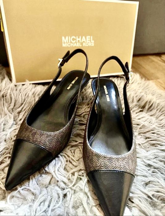 Czółenka z odkrytą piętą Michael Kors monogram rozmiar 35.5