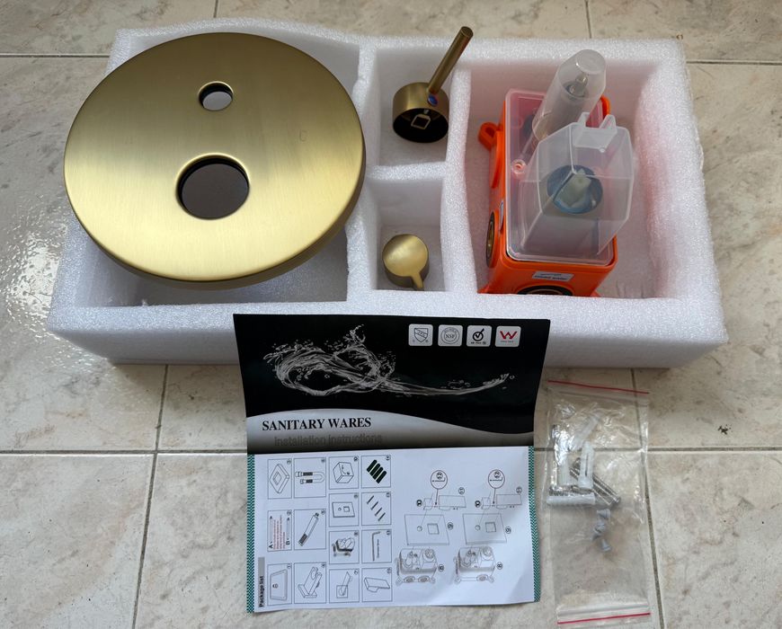 Torneira Misturadora de Duche Embutida em Latão Escavado – NOVA