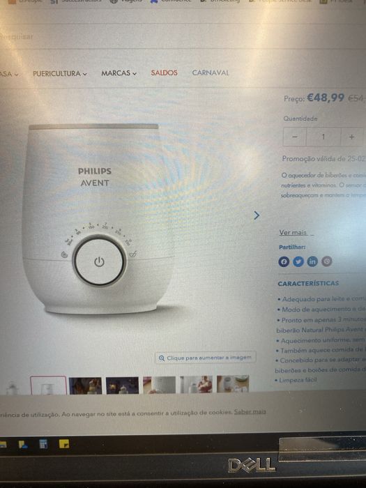 Aquecedor de biberões Philips Avent