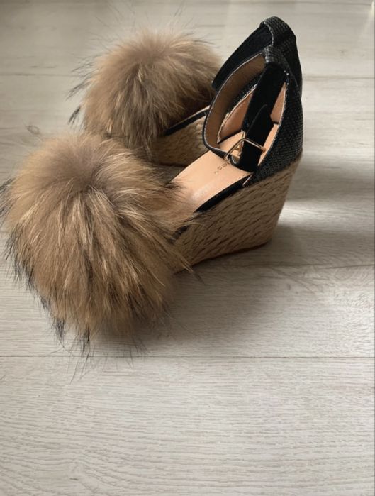 Sandały z jenotem espadryle na koturnie