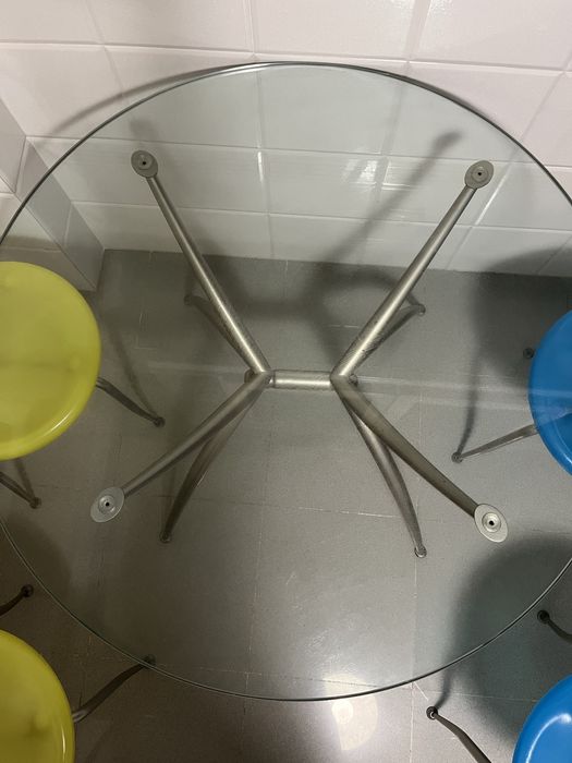 Mesa cozinha vidro + 4 cadeiras