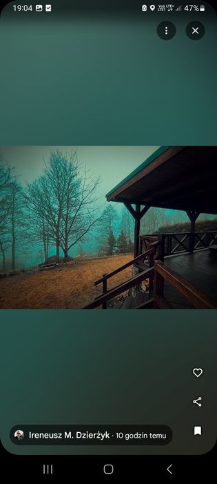 Domek nad jeziorem  na Mazurach Caloroczny Kominek linia brzegowa
