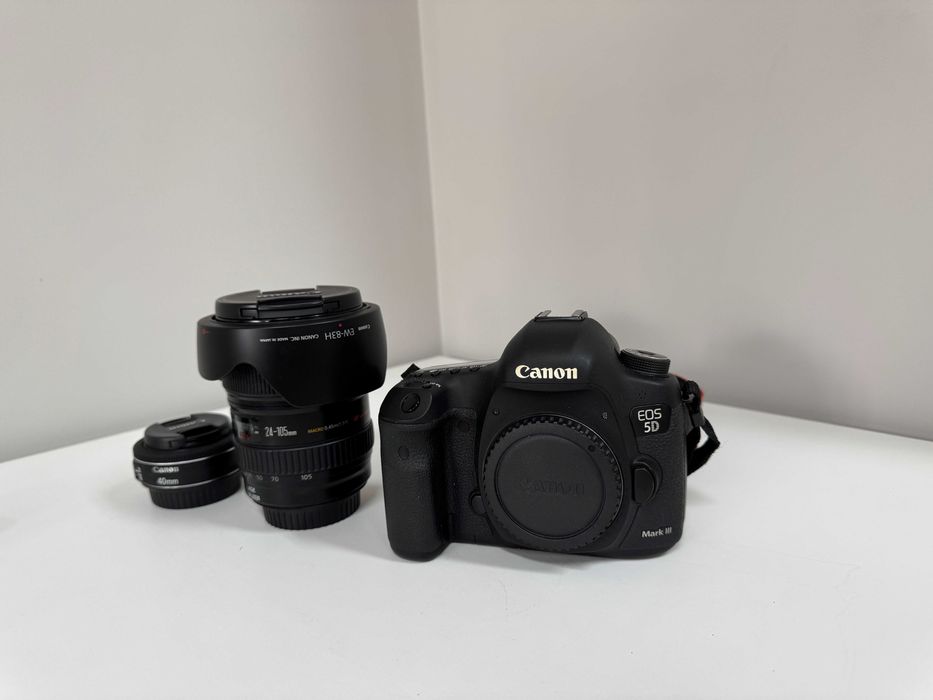 Canon 5D Mark III, 24-105mm, 40mm e acessórios