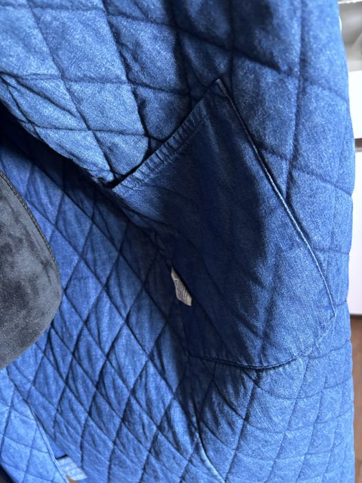 Casaco comprido de ganga