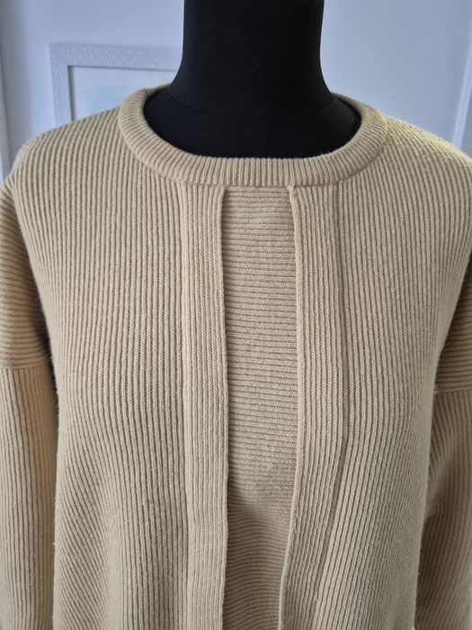 Swetermusztardowożółty gruby ciepły dobrze się układa Xl