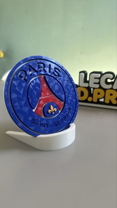 Emblema PSG - Escudo Paris Saint Germain + suporte mesa