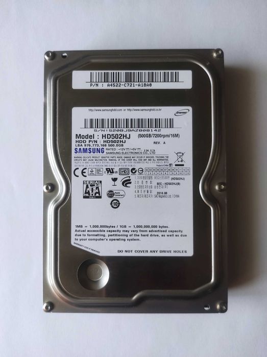 Жорсткий диск HDD 3.5 Samsung HD502HJ 500GB + тести Victoria (легендарний невбиваємий)