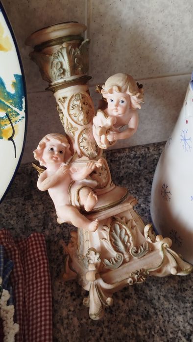 Castiçal em marfinite Anjos