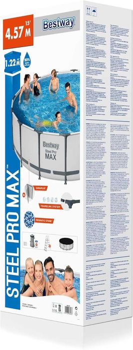 Piscina Steel Pro Max 16.015L + Bomba (457 ×122 cm) - BESTWAY
