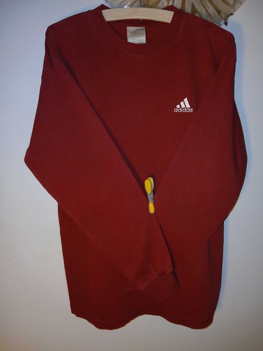 Bordowa Koszulka Adidas z długim rękawem