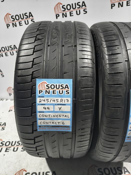 2 pneus semi novos 245-45R17 Continental - Oferta dos Portes