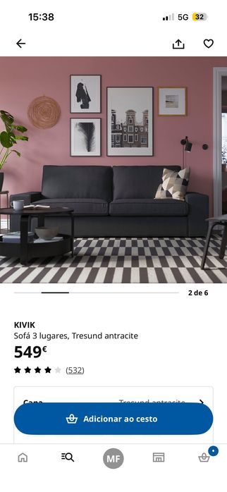 Sofa 3 lugares Kivik Porto