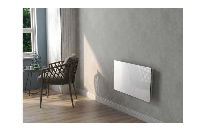 Elektryczny grzejnik Szklany 1500W Ekran LCD kolor biały