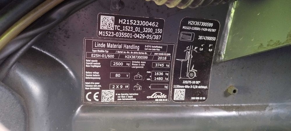 Empilhador Elétrico Linde E25H-01/600