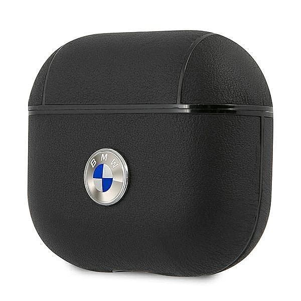 Etui BMW Genuine Leather Silver Logo na AirPods 3 - czarne