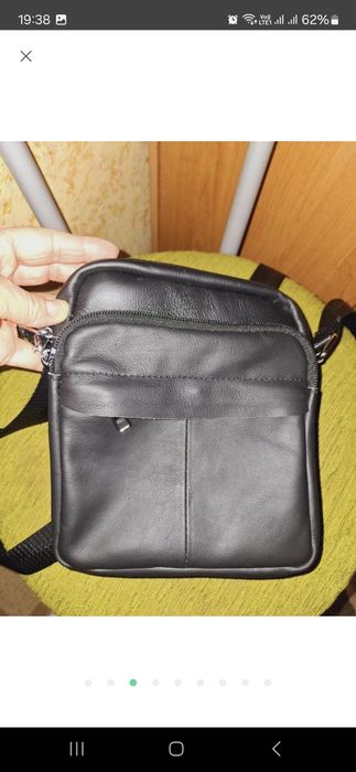 Новая мужская сумка на плече барсетка кожа 100% черная