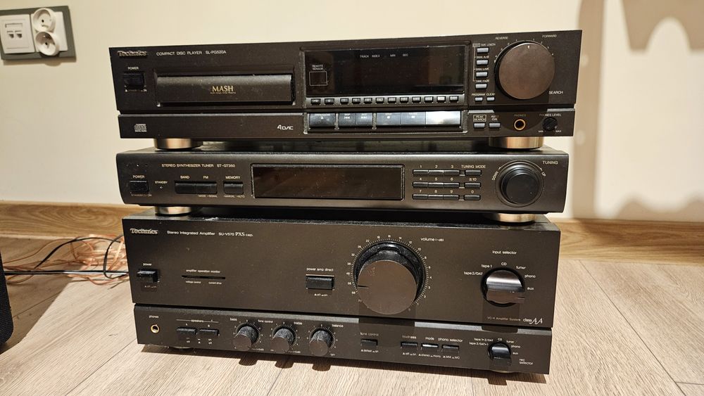 Zestaw Technics SU-V570+ kolumny SB3650+ CD SL-PG520A+ tuner  ST-GT350