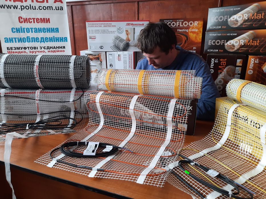 Тепла підлога тонкий мат під плитку ламинат. Електро кабель теплый пол