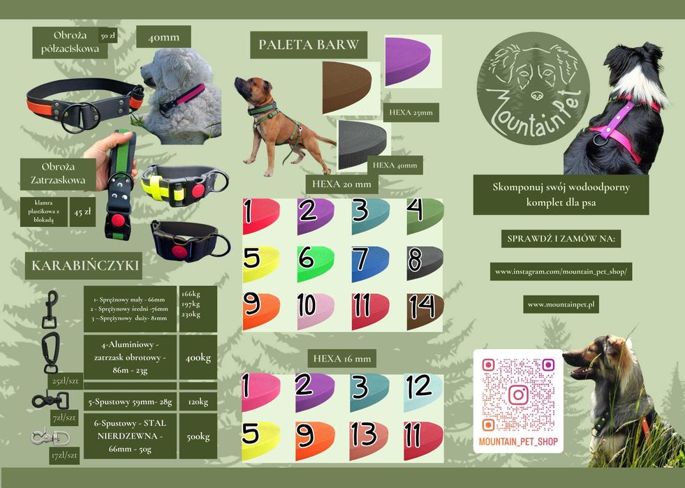 Wodoodporna Linka treningowa dla psa, smycz HEXA