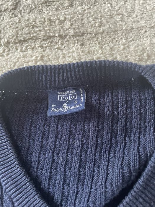 Sweter granatowy Ralph Lauren V-neck | stan bdb | rozmiar S/M