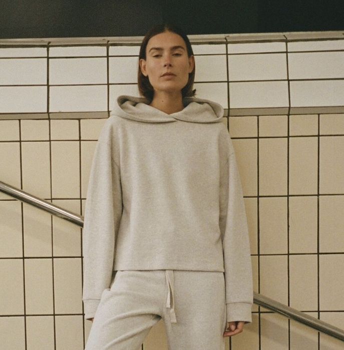 Вкорочене тепле худі світшот з капюшоном Zara