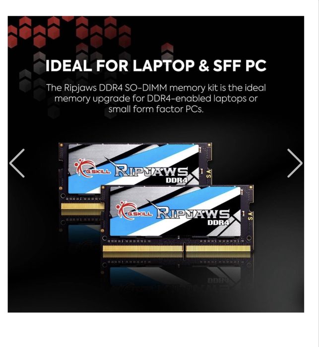 2 Memória RAM G.SKILL Ripjaws 32GB (2x16GB) DDR4 2666MHz SO-DIMM – Excelente Estado